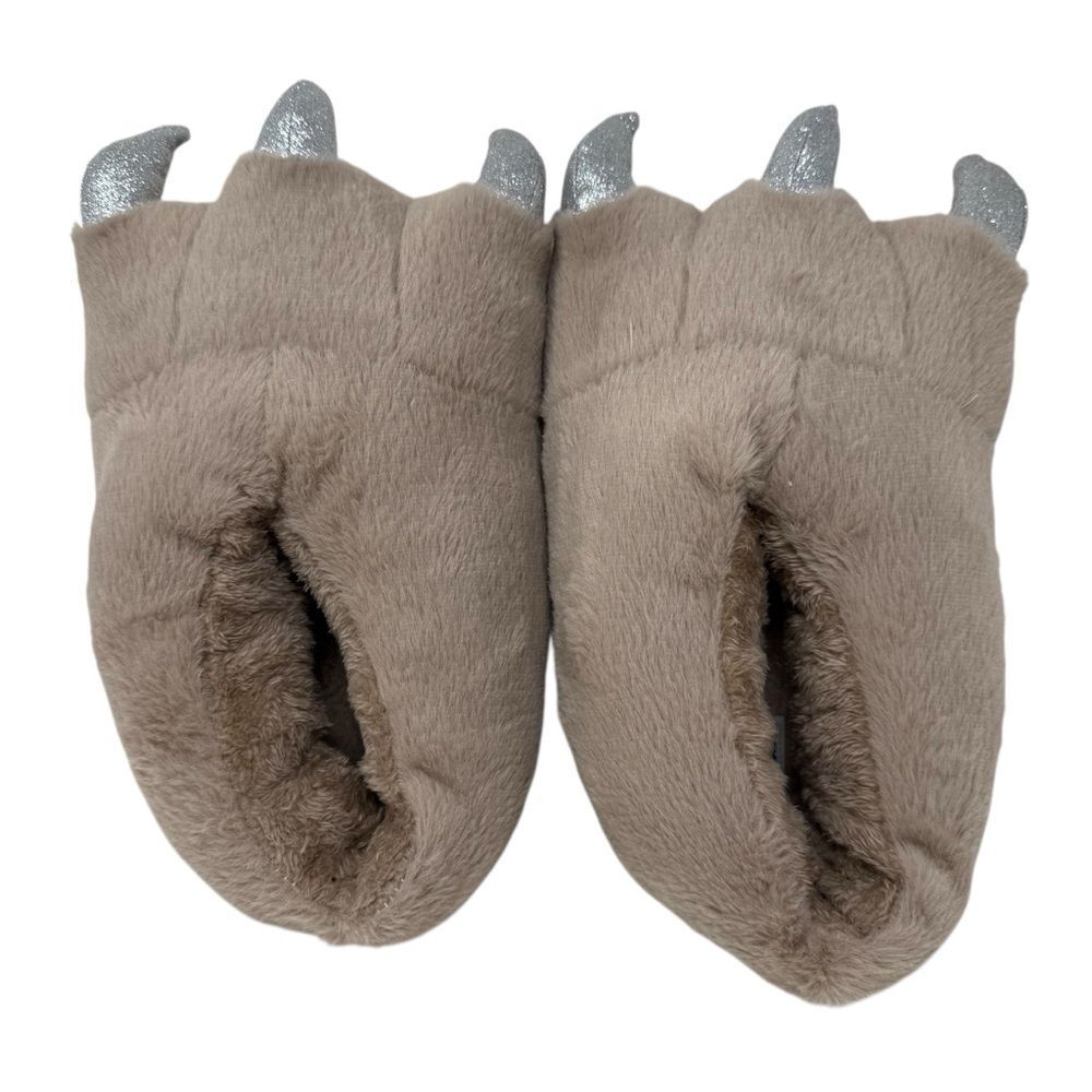 Moon Cake Animal Paw Anti Slip Slippers Tan, size women’s 11